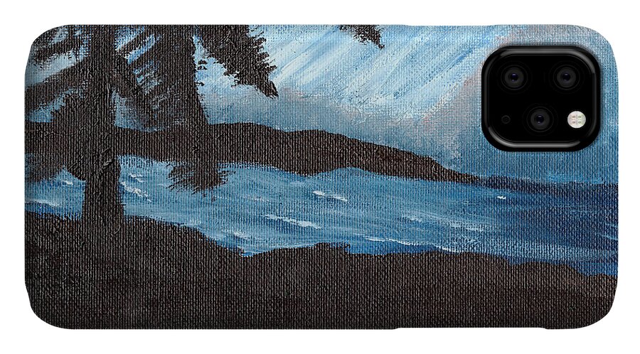 Ocean iPhone 11 Case featuring the painting Dawn1 by Davend Dom
