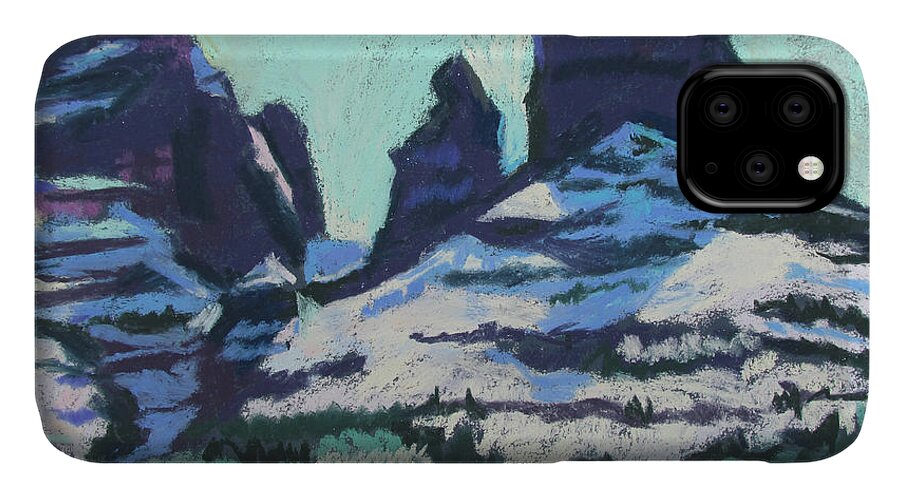 Blizzard iPhone 11 Case featuring the painting Day After Blizzard by Linda Novick