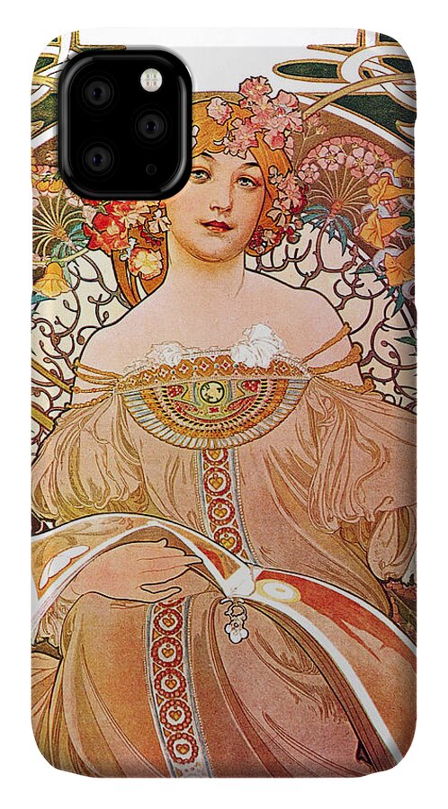Alphonse Mucha iPhone 11 Case featuring the painting Daydream by Alphonse Mucha