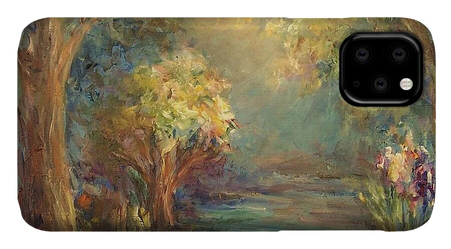 Landscape iPhone 11 Case featuring the painting Daydream by Mary Wolf