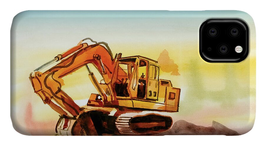 Dozer October iPhone 11 Case featuring the painting Dozer October by Kip DeVore