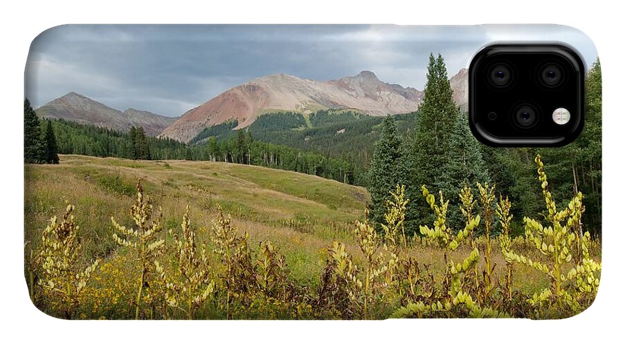 San Juans iPhone 11 Case featuring the photograph Early Autumn in the San Juans - Mount Wilson and Wilson Peak by Cascade Colors