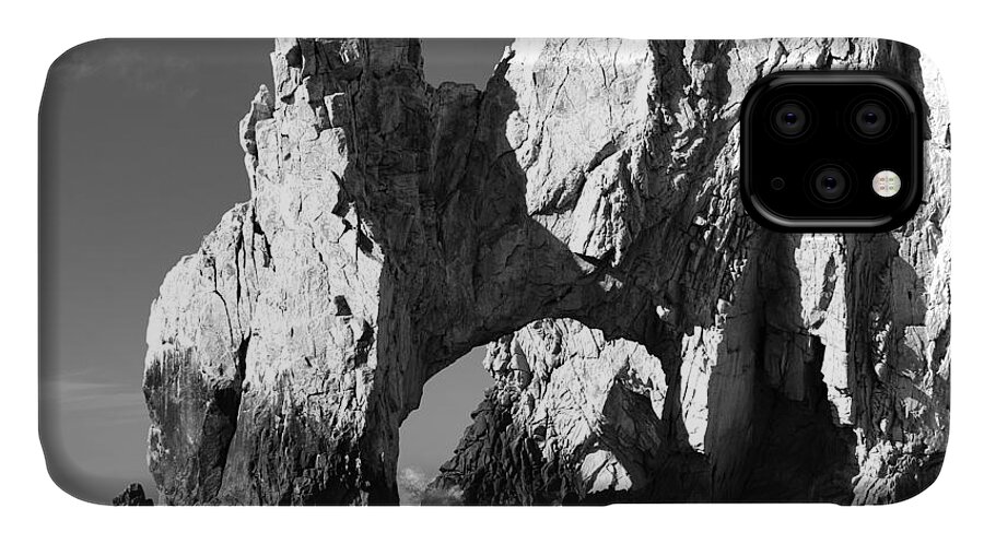 Los Cabos iPhone 11 Case featuring the photograph El Arco in Black and White by Sebastian Musial