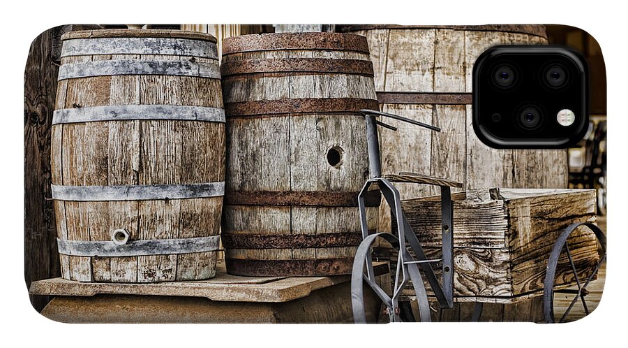 Barrel iPhone 11 Case featuring the photograph Emptied Barrels by Heather Applegate