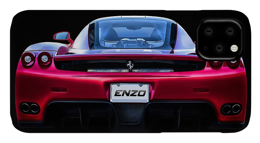 Red iPhone 11 Case featuring the digital art Exotic Ferrari Enzo by Douglas Pittman