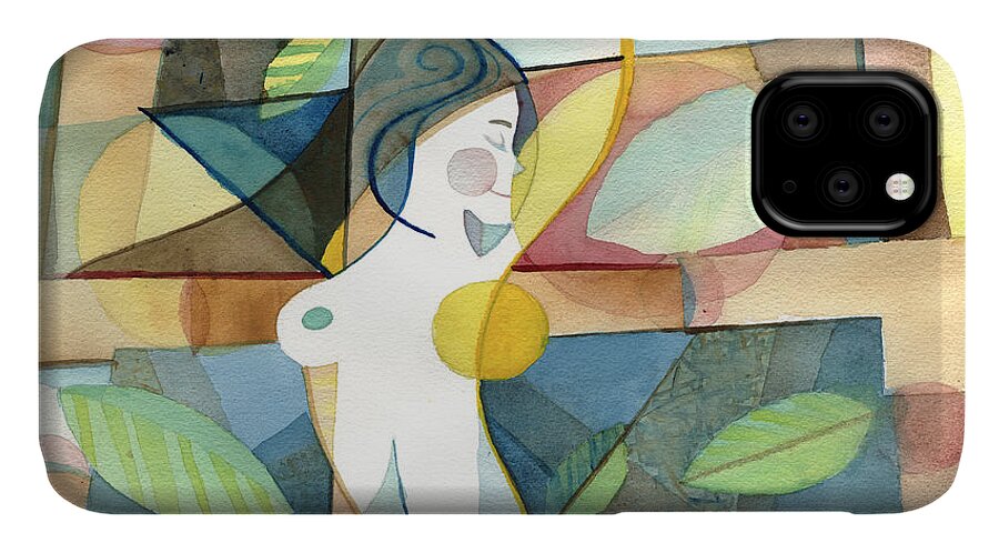 Abstract iPhone 11 Case featuring the painting Exuberance by David Ralph