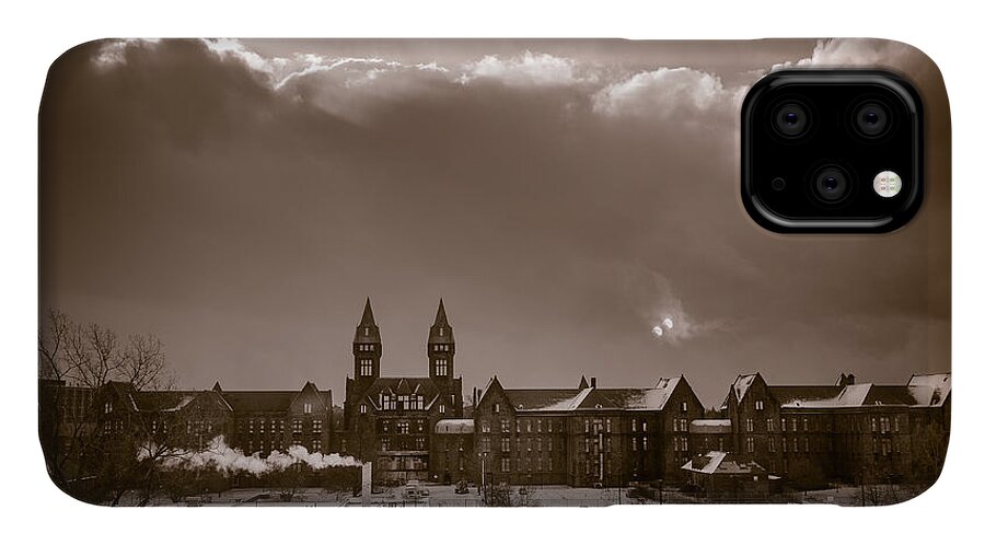Richardson iPhone 11 Case featuring the photograph Eyes over Richardson Center by Chris Bordeleau
