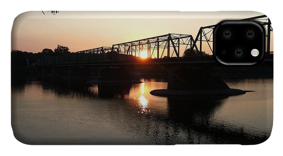 Bridge iPhone 11 Case featuring the photograph Fire on the Water by Christopher Plummer