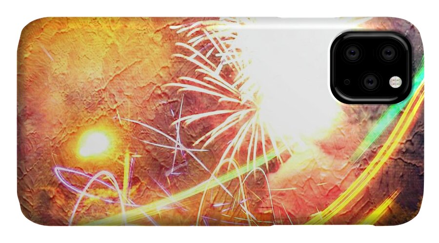 Fireworks iPhone 11 Case featuring the photograph Fireworks as a painting by Karl Rose