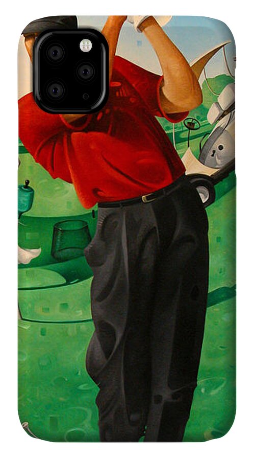 Golf iPhone 11 Case featuring the painting Following the Flight by T S Carson