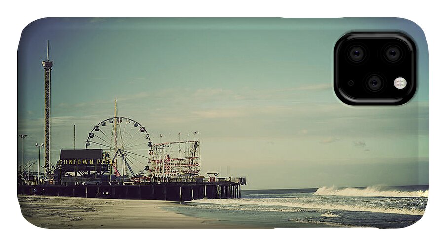 #faatoppicks iPhone 11 Case featuring the photograph Funtown Pier Seaside Heights New Jersey Vintage by Terry DeLuco