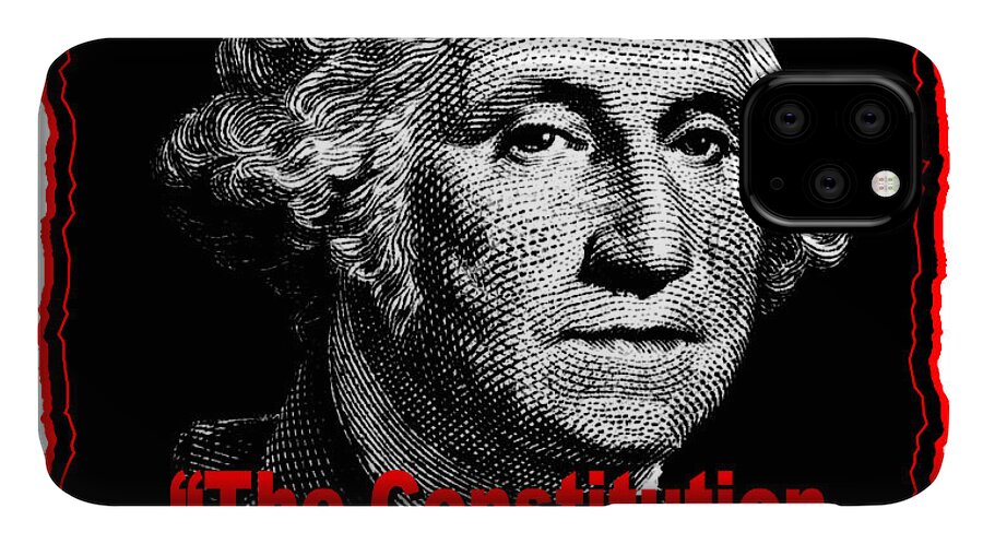 George Washington iPhone 11 Case featuring the digital art George Washington and the Constitution by K Scott Teeters