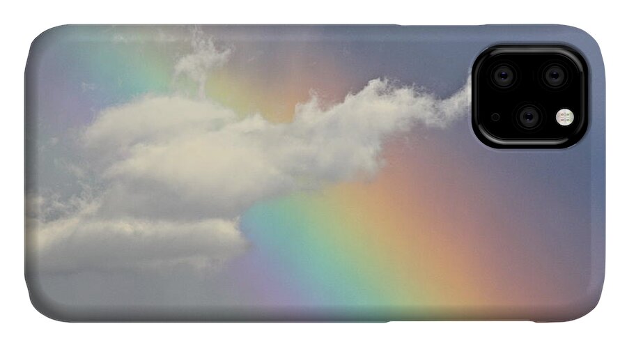 Rainbow iPhone 11 Case featuring the photograph God's Art by Diana Hatcher