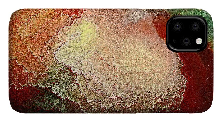 Gold iPhone 11 Case featuring the painting Gold Abstract Art - Gold Mine by kredart by Serg Wiaderny