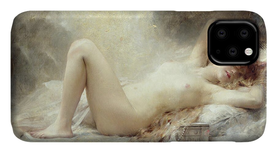 Danae iPhone 11 Case featuring the painting Golden Rain by Leon Francois Comerre