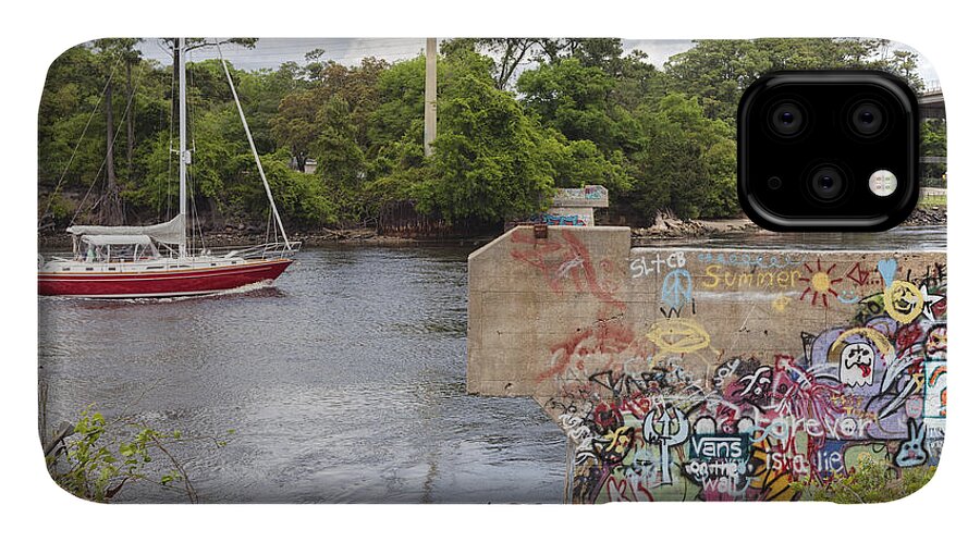 #jo-anntomaselli iPhone 11 Case featuring the photograph Graffiti Bridge Image Art by Jo Ann Tomaselli