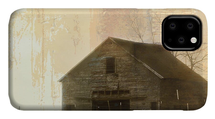 Landscape iPhone 11 Case featuring the digital art Grandfather's Barn by Lena Wilhite
