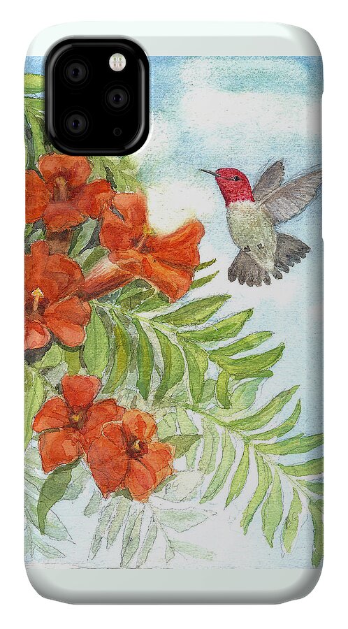 Bird iPhone 11 Case featuring the painting Great Expectations by Marlene Schwartz Massey