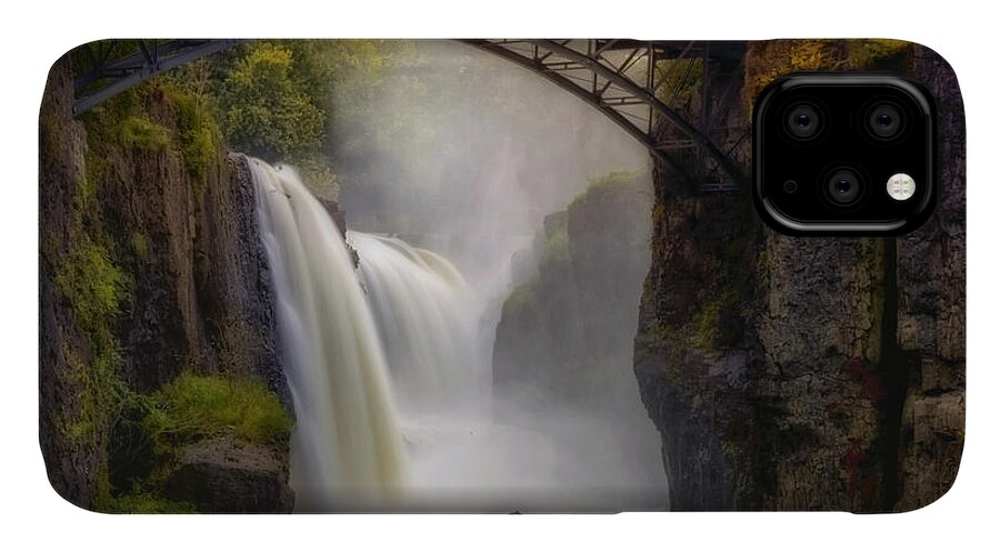Paterson Great Falls National Historical Park iPhone 11 Case featuring the photograph Great Falls Mist by Susan Candelario