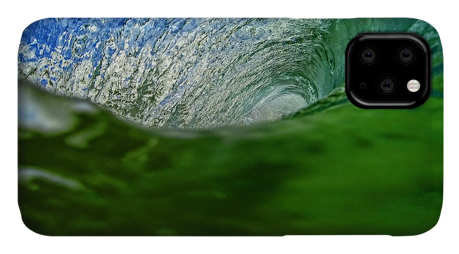 Shorebreak iPhone 11 Case featuring the photograph Green Room Wave by Brad Scott