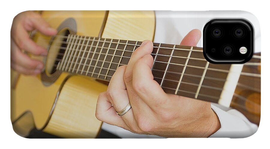 Guitar iPhone 11 Case featuring the photograph Guitarist by Richard J Thompson 