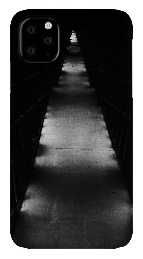 Black And White iPhone 11 Case featuring the photograph Hallway to Nowhere by Christi Kraft