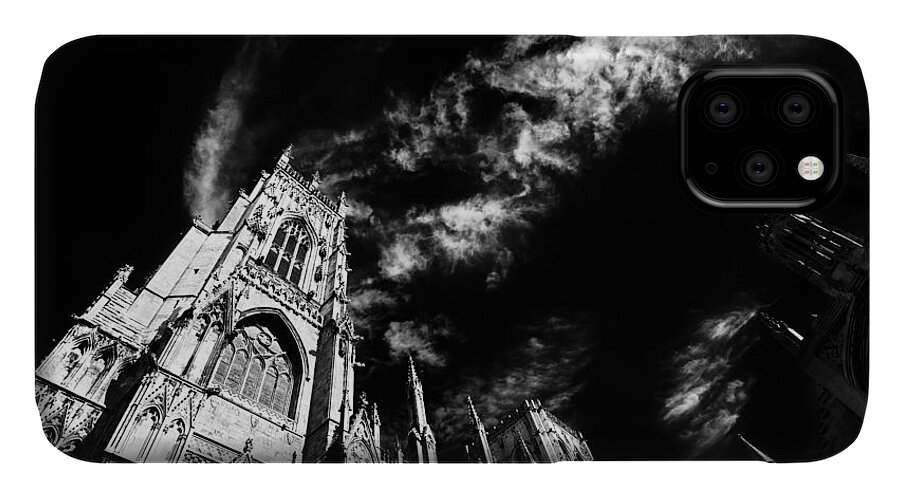 Building iPhone 11 Case featuring the photograph High Contrast York Minster Cathedral by Dennis Dame