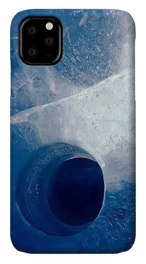 Minnesota iPhone 11 Case featuring the photograph Hole In The Ice by Jim Hughes