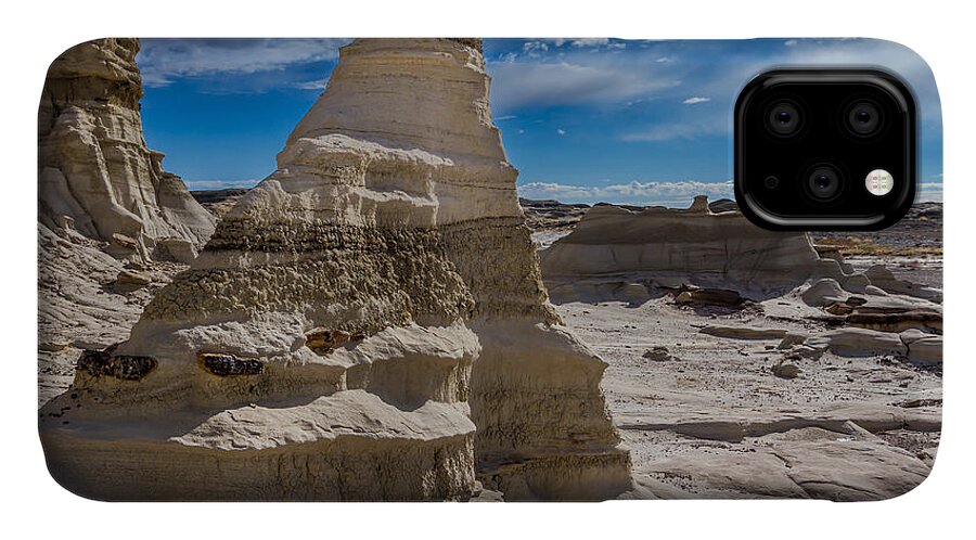 Badlands iPhone 11 Case featuring the photograph Hoodoo Rock Formations by Ron Pate