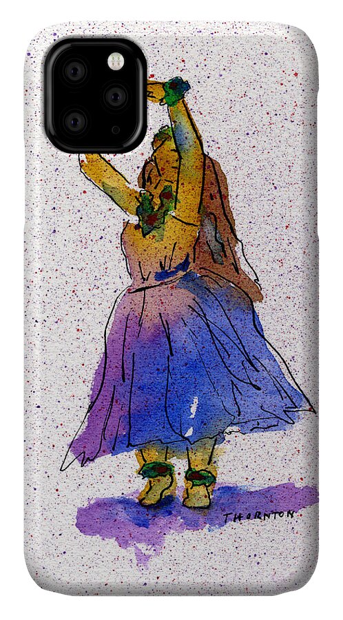 Hula iPhone 11 Case featuring the painting Hula Series Melika by Diane Thornton
