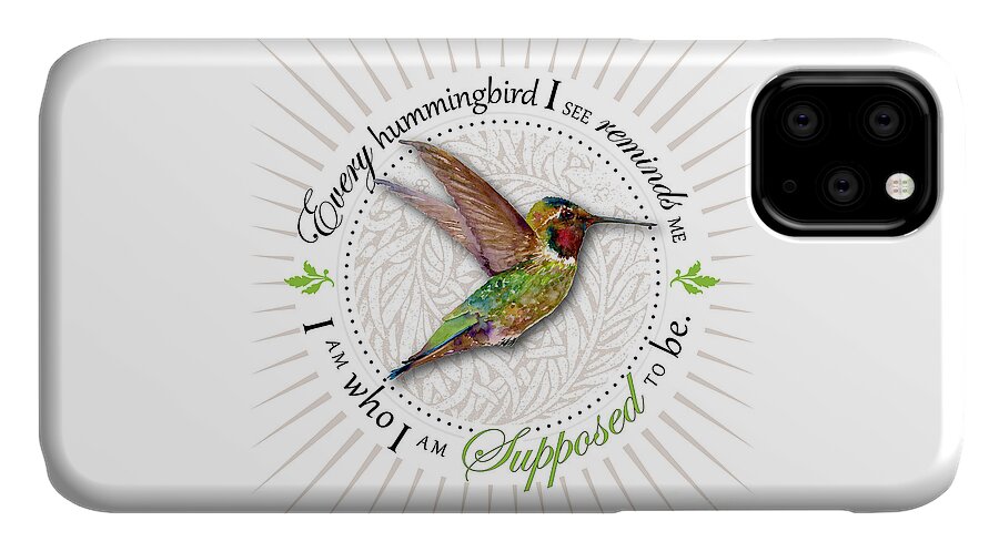 Bird iPhone 11 Case featuring the painting I am who I am supposed to be by Amy Kirkpatrick