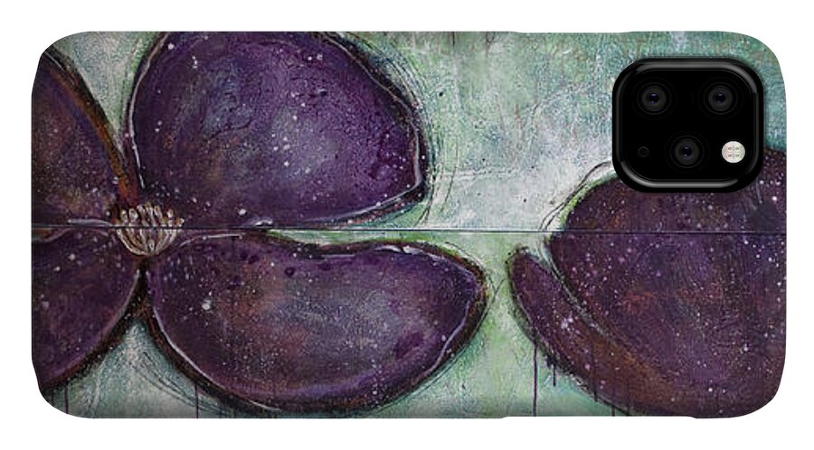 Poppies iPhone 11 Case featuring the painting I Can See Home In Your Eyes Poppies by Laurie Maves ART