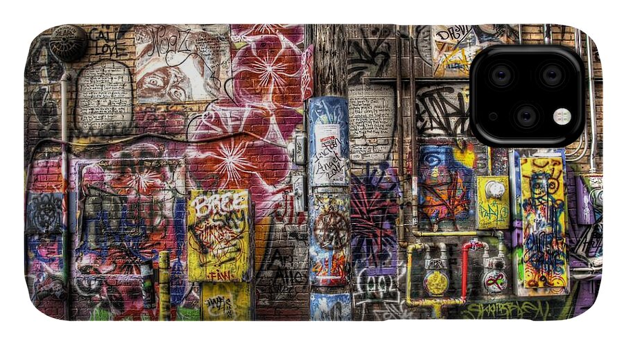 Graffiti iPhone 11 Case featuring the photograph In Between the Lines by Anthony Wilkening