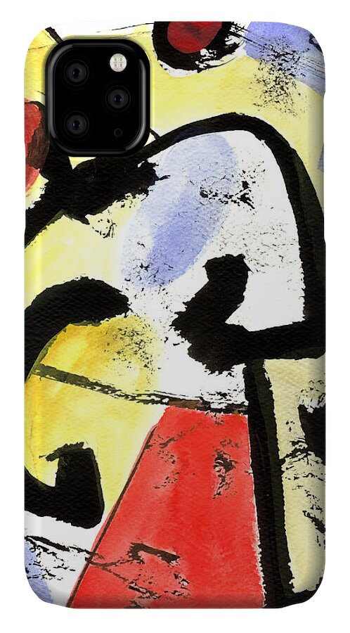 Abstract Art iPhone 11 Case featuring the painting Intense and Purpose 1 by Stephen Lucas