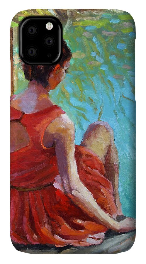 Impressionism iPhone 11 Case featuring the painting Jessica by Jeff Dickson
