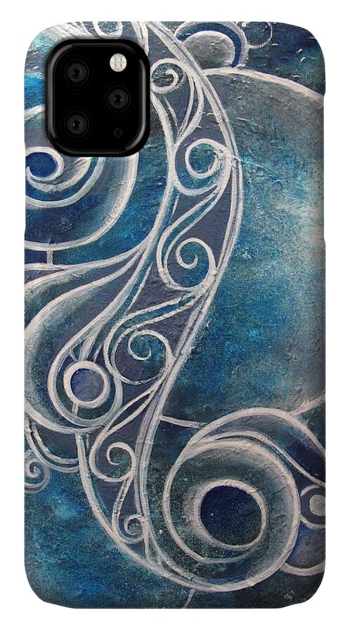 Reina Cottier iPhone 11 Case featuring the painting Labradorite by Reina Cottier