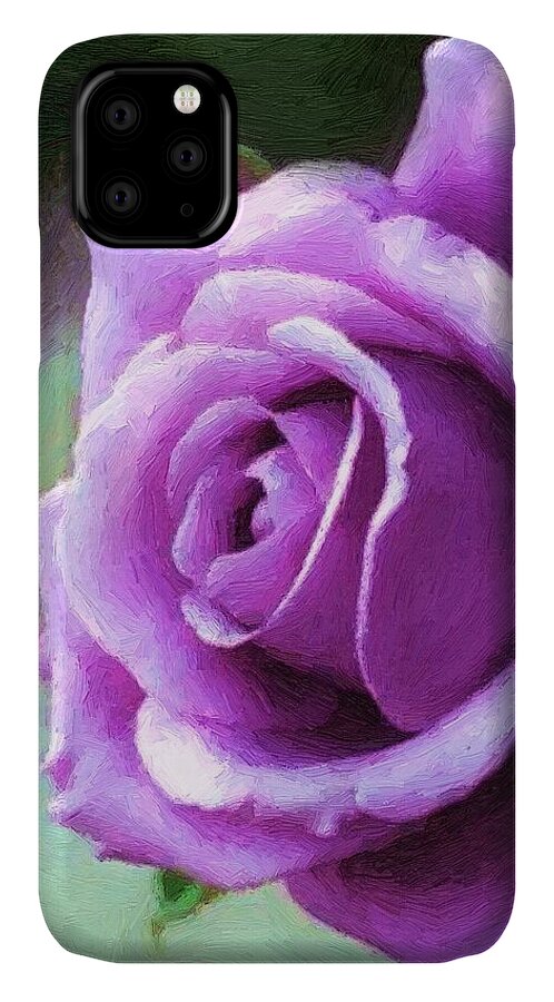Rose iPhone 11 Case featuring the painting Lavender Lady by RC DeWinter