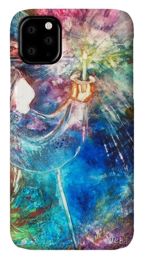 Faceless iPhone 11 Case featuring the painting Let Your Light Shine by Deborah Nell
