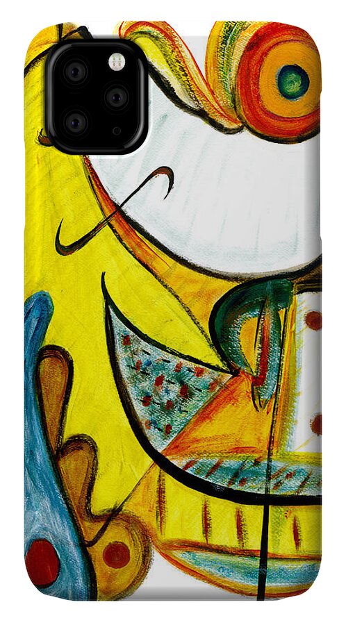 Abstract Art iPhone 11 Case featuring the painting Linda Paloma by Stephen Lucas
