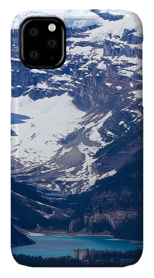 Lake Louise iPhone 11 Case featuring the photograph Looking Down at Lake Louise #2 by Stuart Litoff