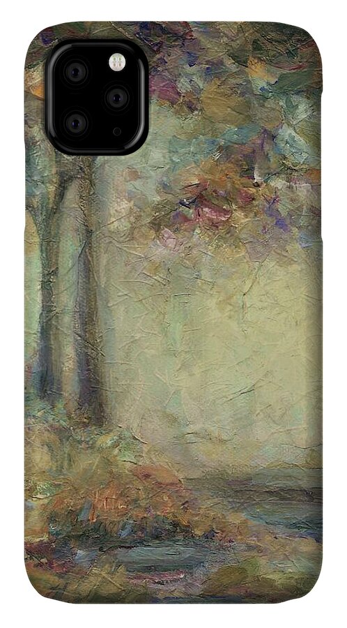 Impressionist Landscape Art iPhone 11 Case featuring the painting Luminous Landscape by Mary Wolf