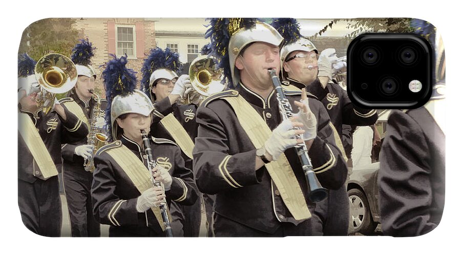 Julia Springer iPhone 11 Case featuring the photograph Marching Band - Shepherd University Ram Band at Homecoming 2012 by Julia Springer