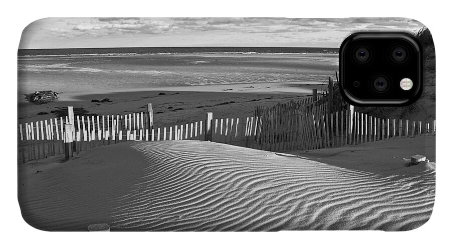 Mayflower Beach iPhone 11 Case featuring the photograph Mayflower Beach Black and White by Amazing Jules