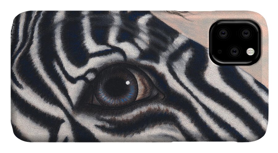 Pastel iPhone 11 Case featuring the painting Micky Z by Lori Sutherland
