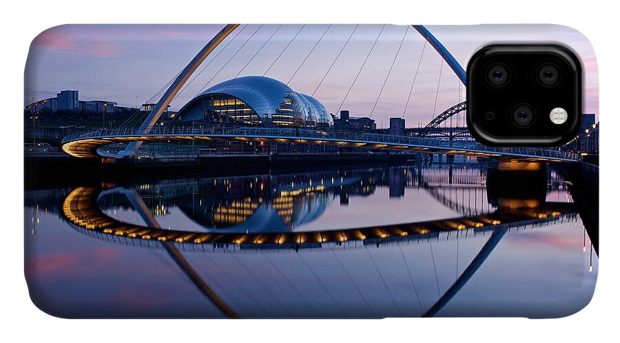Newcastle iPhone 11 Case featuring the photograph Millenium Bridge sundown by Stephen Taylor
