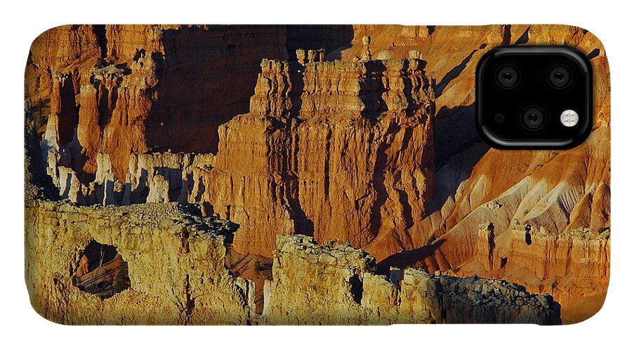  iPhone 11 Case featuring the photograph Morning Oranges and Shadows in Bryce Canyon by Bruce Gourley