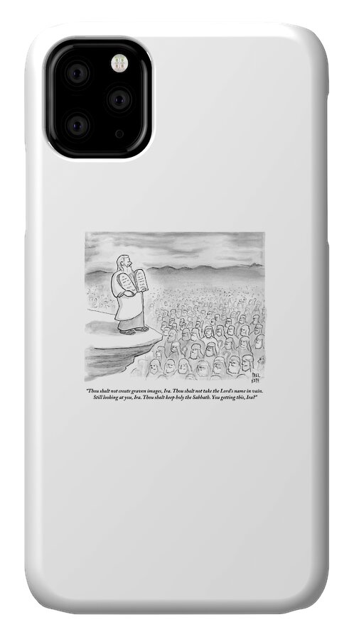 Moses Recites The Ten Commandments To An Audience iPhone 11 Case
