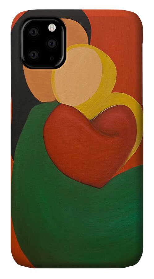 Mother iPhone 11 Case featuring the painting Mother And Child by James Lavott