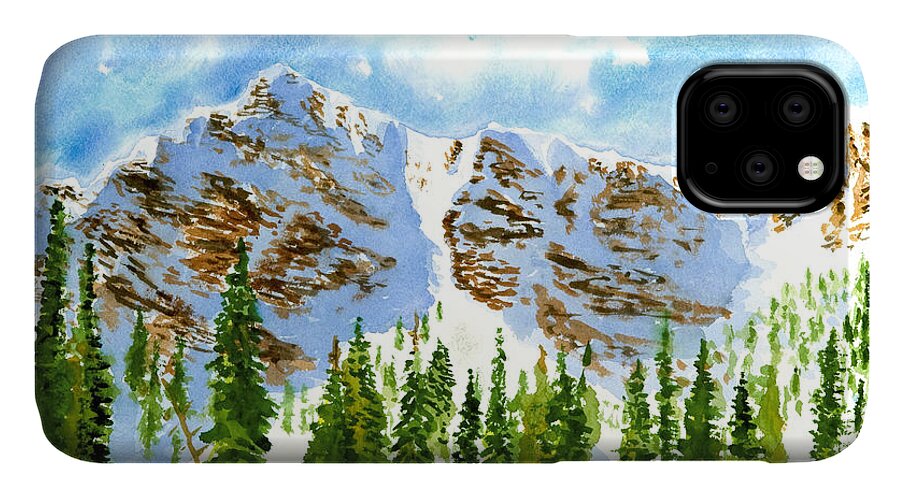 Mountains iPhone 11 Case featuring the painting Mount Ogden by Walt Brodis