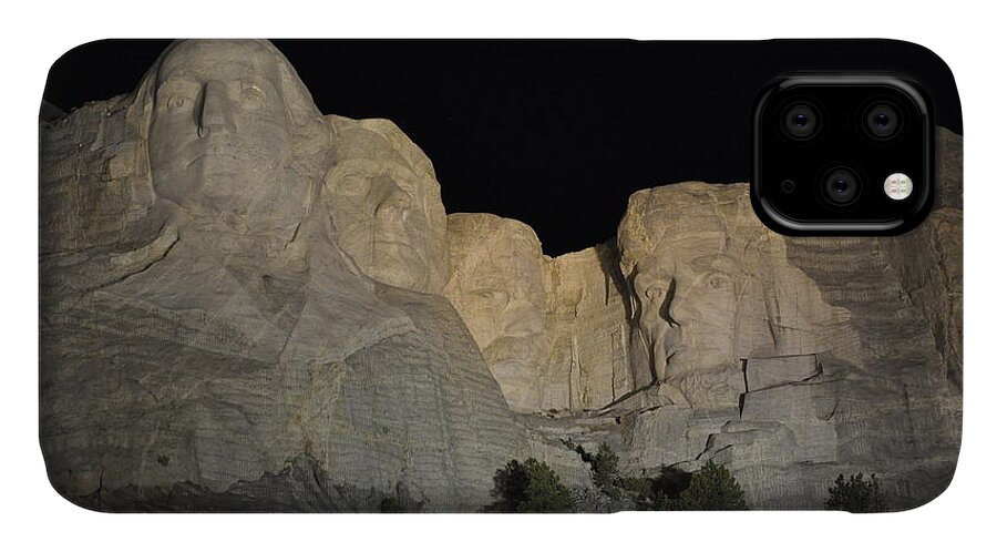 Mt Rushmore National Monument iPhone 11 Case featuring the photograph Mt. Rushmore at Night by Frank Madia